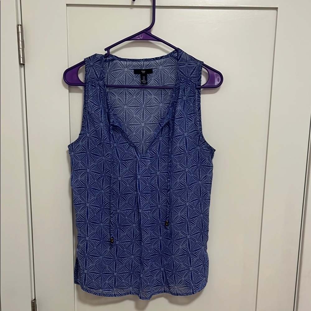 Gap Blue Geometric Sleeveless Top